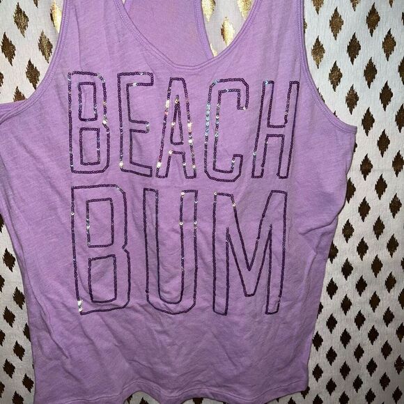 Victoria’s Secret PINK beach bum tank top sequins bedazzled size XS - Picture 2 of 5